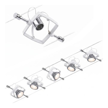 Paulmann 94134 - Juego de 5xGU5,3/10W Sistema completo de cableado MAC 230V blanco