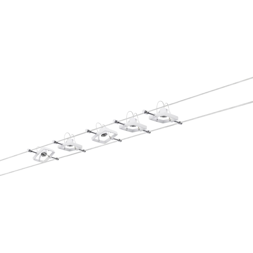 Paulmann 94134 - Juego de 5xGU5,3/10W Sistema completo de cableado MAC 230V blanco
