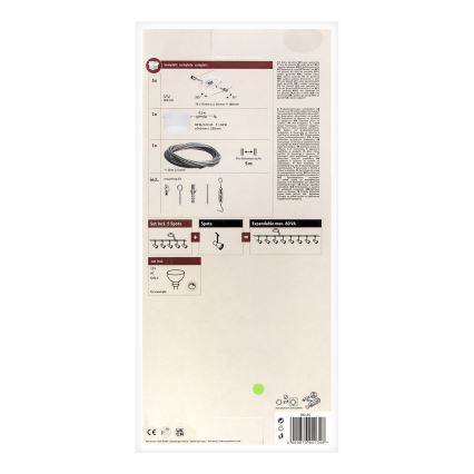 Paulmann 94134 - Juego de 5xGU5,3/10W Sistema completo de cableado MAC 230V blanco