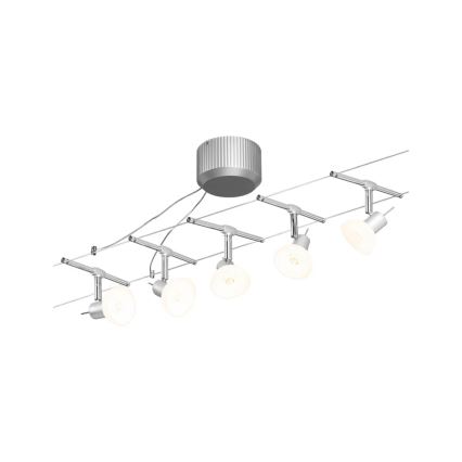 Paulmann 94136 - Juego de 5x GU5,3/10W, sistema de suspensión con cable completo SHEELA 230V, cromo brillante