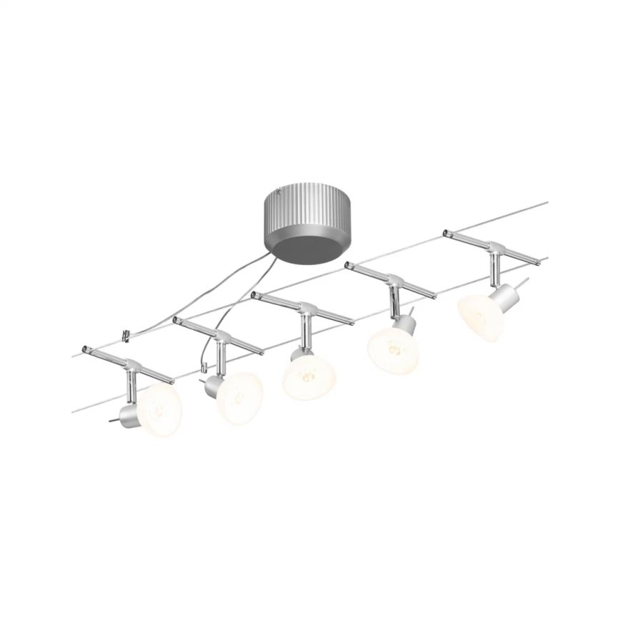Paulmann 94136 - Juego de 5x GU5,3/10W, sistema de suspensión con cable completo SHEELA 230V, cromo brillante