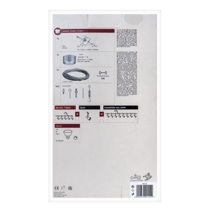 Paulmann 94152 - Juego completo de sistema de cable MAC 230V 7xGU5,3/10W, cromo mate