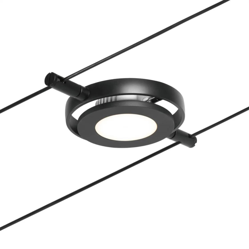 Paulmann 94418 - Juego de 5xLED/4,5W, sistema completo de suspensión por cable ROUNDMAC 230V, negro
