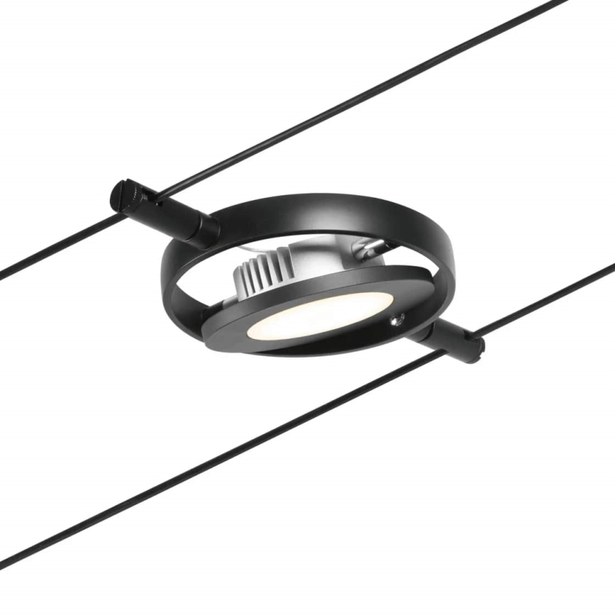 Paulmann 94418 - Juego de 5xLED/4,5W, sistema completo de suspensión por cable ROUNDMAC 230V, negro