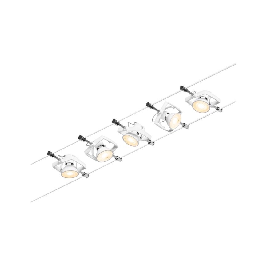 Paulmann 94432 - Juego de 5xGU5,3/10W, sistema completo de cable MAC 230V, blanco