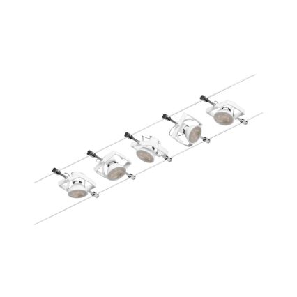 Paulmann 94432 - Juego de 5xGU5,3/10W, sistema completo de cable MAC 230V, blanco