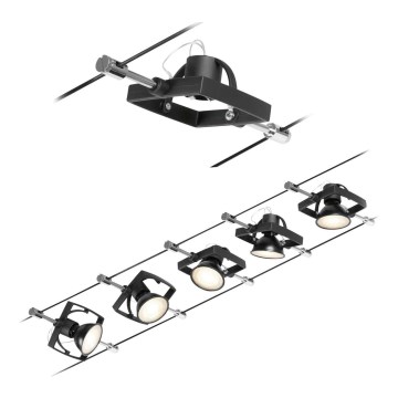 Paulmann 94434 - JUEGO 5xGU5,3/10W Foco para sistema de cadenas MAC 230V negro