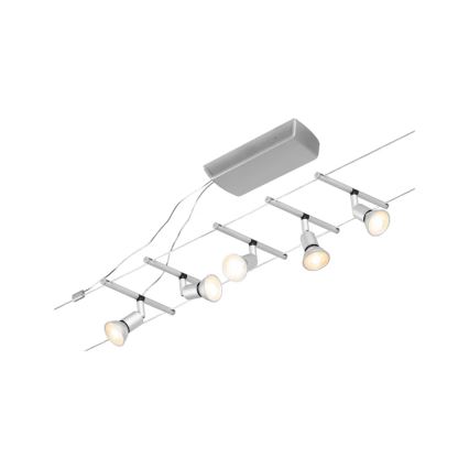 Paulmann 94442 - Kit completo SALT para sistema de suspensión por cable, 5x GU5,3/10W, 230V, cromo mate