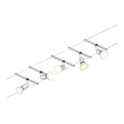 Paulmann 94442 - Kit completo SALT para sistema de suspensión por cable, 5x GU5,3/10W, 230V, cromo mate