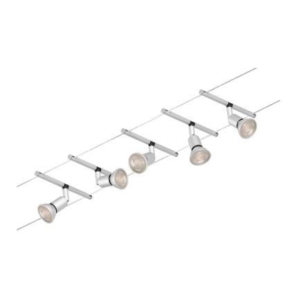 Paulmann 94442 - Kit completo SALT para sistema de suspensión por cable, 5x GU5,3/10W, 230V, cromo mate