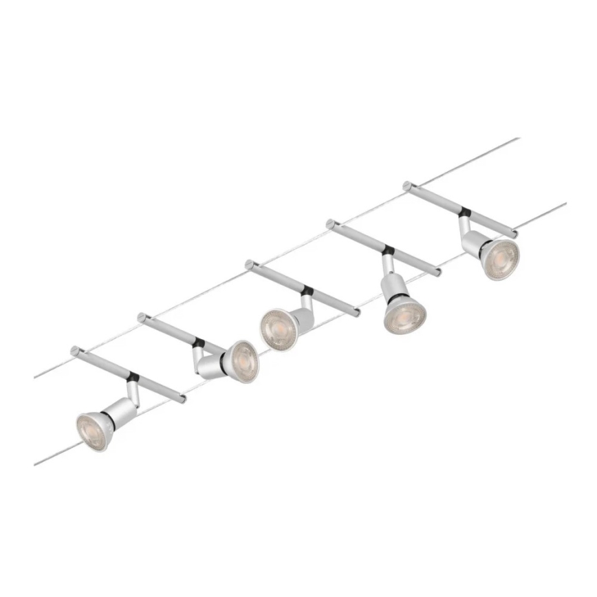 Paulmann 94442 - Kit completo SALT para sistema de suspensión por cable, 5x GU5,3/10W, 230V, cromo mate