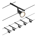 Paulmann 94446 - Set de 5x GU5,3/10W, sistema de suspensión por cable completo SALT 230V, negro