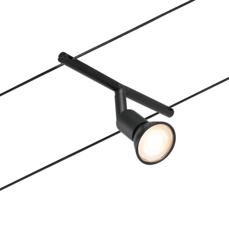 Paulmann 94446 - Set de 5x GU5,3/10W, sistema de suspensión por cable completo SALT 230V, negro