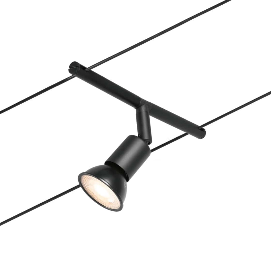 Paulmann 94446 - Set de 5x GU5,3/10W, sistema de suspensión por cable completo SALT 230V, negro