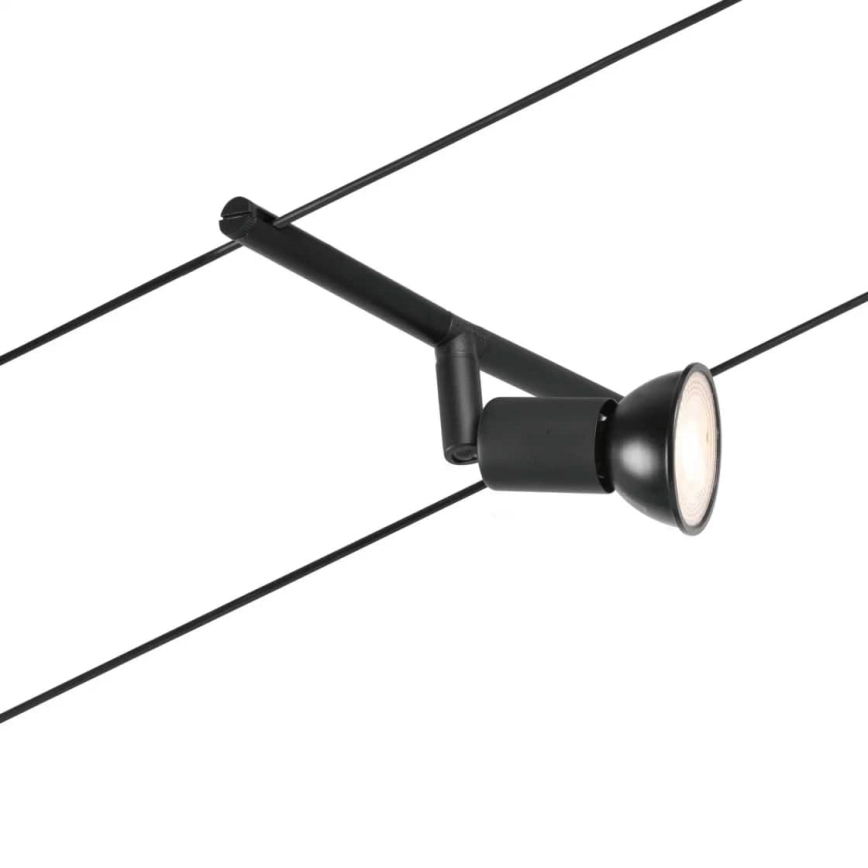 Paulmann 94446 - Set de 5x GU5,3/10W, sistema de suspensión por cable completo SALT 230V, negro