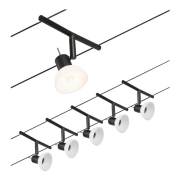 Paulmann 94450 - Juego de 5x GU5,3/10W, sistema de cable completo SHEELA 230V, negro