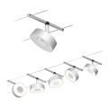 Paulmann 94475 - Juego de 5 x LED de 5 W, sistema completo de cable CIRCLE 230 V, cromo mate