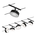 Paulmann 94479 - Juego de 5 LEDs de 5 W, sistema completo de cable CIRCLE 230 V, negro