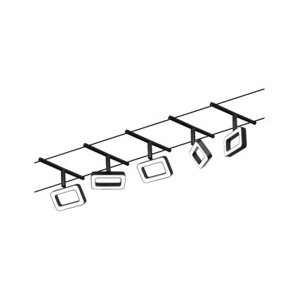 Paulmann 94485 - Juego 5xLED/4,8W Sistema de cable completo FRAME 230V negro