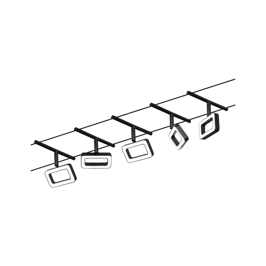 Paulmann 94485 - Juego 5xLED/4,8W Sistema de cable completo FRAME 230V negro