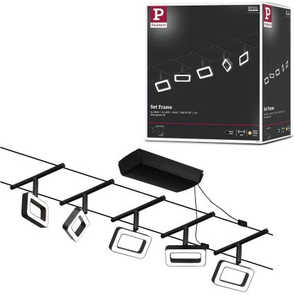 Paulmann 94485 - Juego 5xLED/4,8W Sistema de cable completo FRAME 230V negro