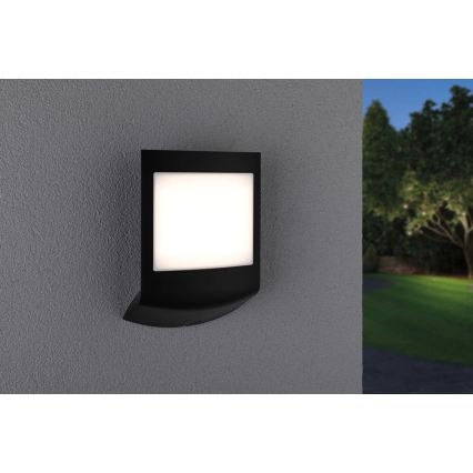 Paulmann 94513 - Luminaria regulable para número de casa RGBW LED/8,2W IP44 con sensor de movimiento y de crepúsculo PADEA 230V antracita