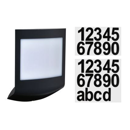 Paulmann 94513 - Luminaria regulable para número de casa RGBW LED/8,2W IP44 con sensor de movimiento y de crepúsculo PADEA 230V antracita