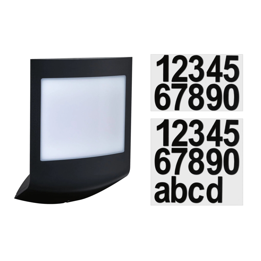 Paulmann 94513 - Luminaria regulable para número de casa RGBW LED/8,2W IP44 con sensor de movimiento y de crepúsculo PADEA 230V antracita