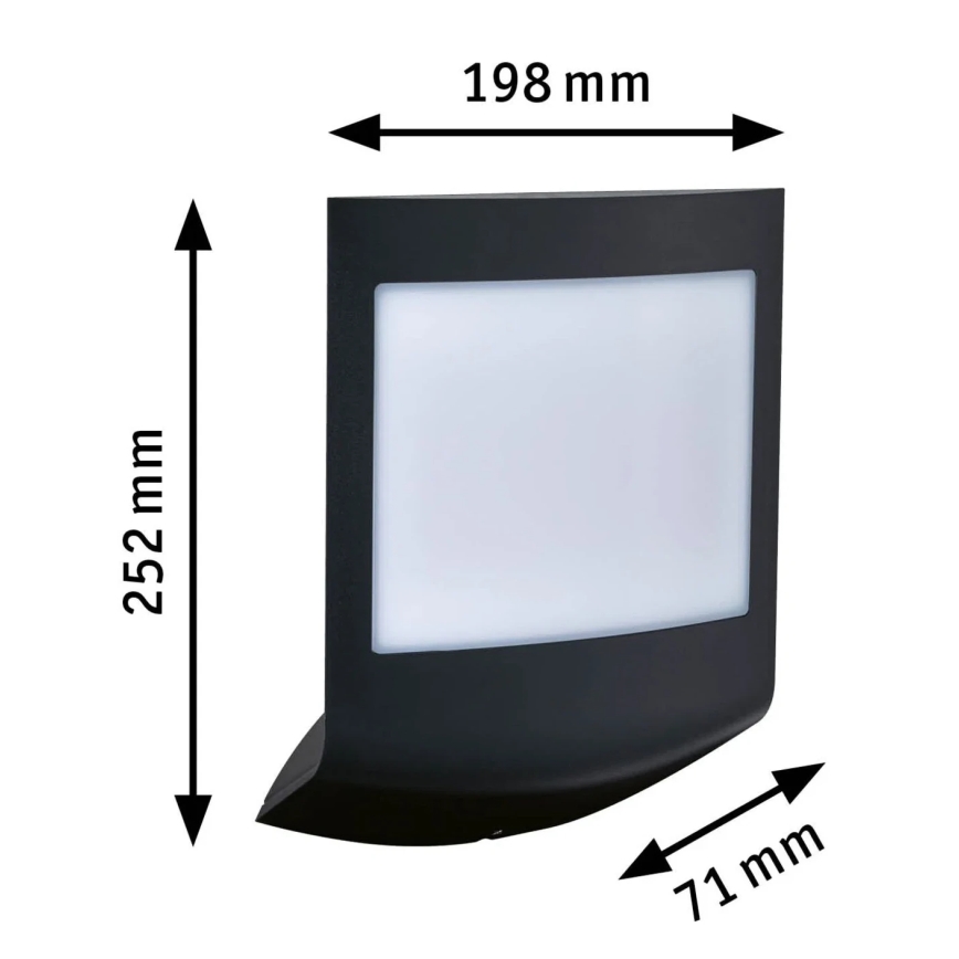 Paulmann 94513 - Luminaria regulable para número de casa RGBW LED/8,2W IP44 con sensor de movimiento y de crepúsculo PADEA 230V antracita