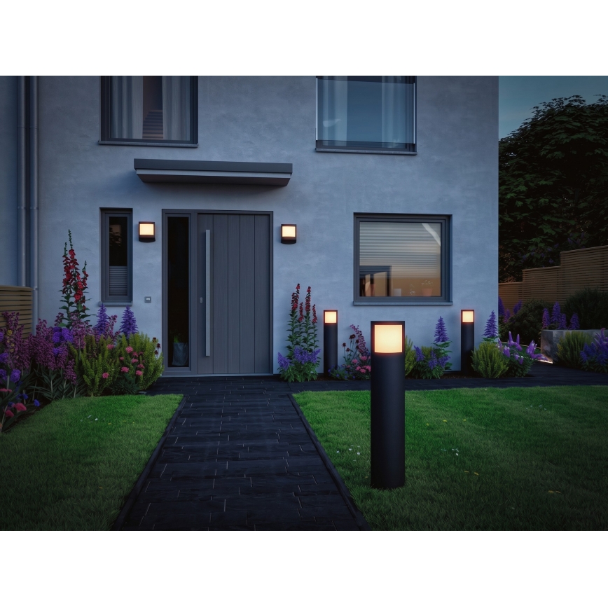Paulmann 94514 - LED/8,5W IP44 Lámpara exterior regulable con sensor de movimiento y sensor crepuscular PADEA 230V antracita