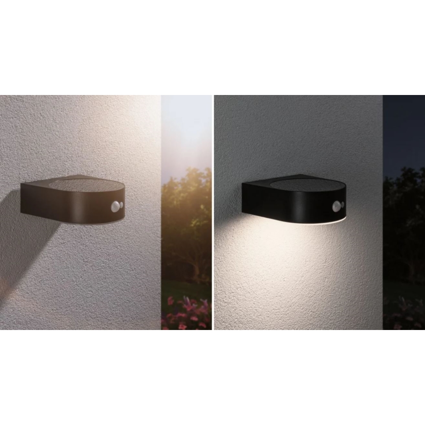 Paulmann 94570 - LED/5,5W IP44 Aplique solar con sensor EILEEN 3,7V 2000 mAh