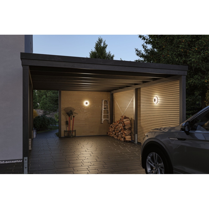 Paulmann 94956 - LED/20,5W IP65 Aplique de pared exterior regulable con sensor de movimiento y de crepúsculo AUREVA 230V 2200/3000/4000K antracita