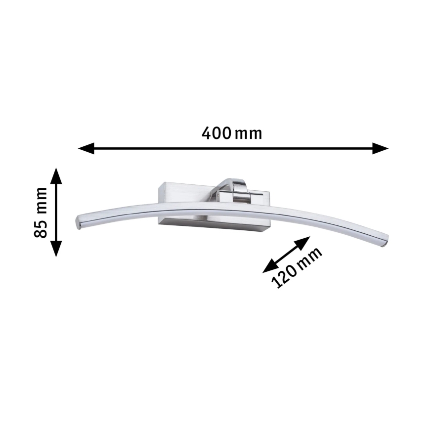Paulmann 95557 - Lámpara para cuadros BENTO, LED 8,5 W, 230 V, 40 cm, cromo mate