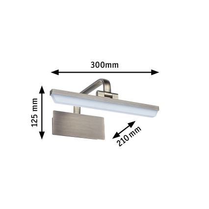 Paulmann 95568 - LED/6W Lámpara para cuadros RENAN 230V 30 cm latón