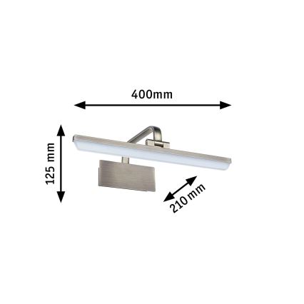 Paulmann 95569 - LED/9,5W Aplique para cuadros RENAN 230V 40 cm latón