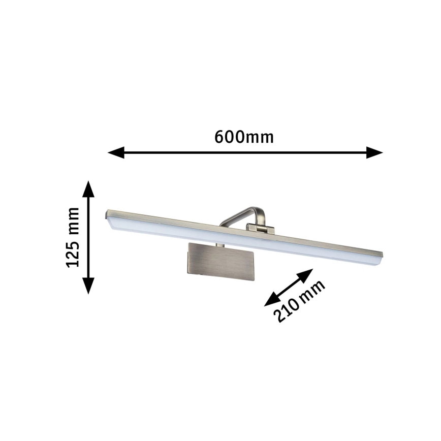Paulmann 95570 - LED/11W Aplique para cuadros RENAN 230V 60 cm latón