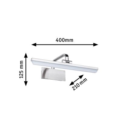 Paulmann 95572 - LED/9,5W Lámpara para cuadros RENAN 230V 40 cm cromo mate