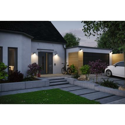 Paulmann 95746 - LED/2,3W IP44 Aplique solar de pared con sensor EILEEN 3,7/230V 4000 mAh negro