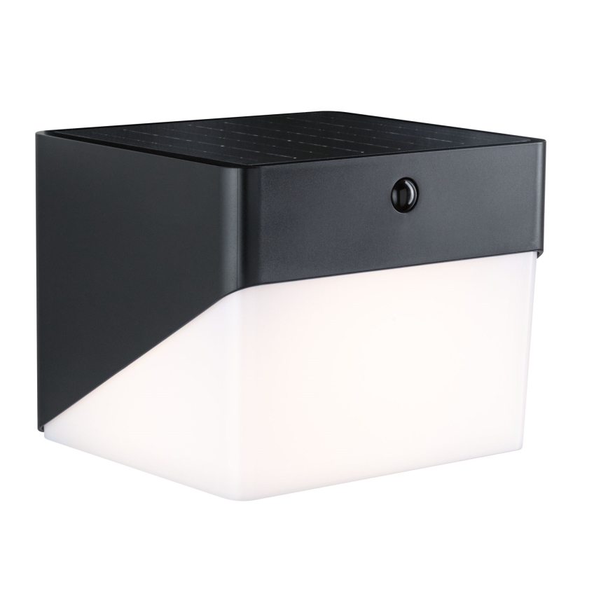 Paulmann 95746 - LED/2,3W IP44 Aplique solar de pared con sensor EILEEN 3,7/230V 4000 mAh negro