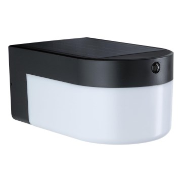 Paulmann 95747 - LED/2,3W IP44 Aplique de pared solar con sensor CALYNE 3,7/230V 4000 mAh negro
