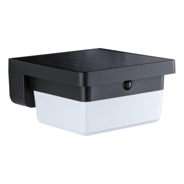 Paulmann 95748 - LED/2,3W IP44 Lámpara solar de pared con sensor ISLEEN 3,7/230V 4000 mAh negro