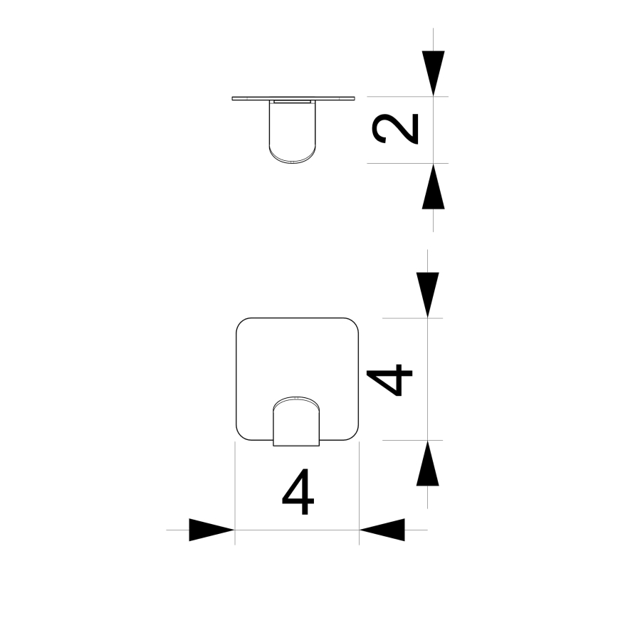 Percha de pared 4x4 cm blanco
