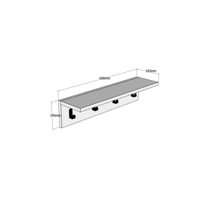 Percha de pared AYLA 14,5x60 cm blanco
