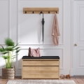 Percha de pared BOBY 15x80 cm + zapatero 42x80 cm marrón/negro