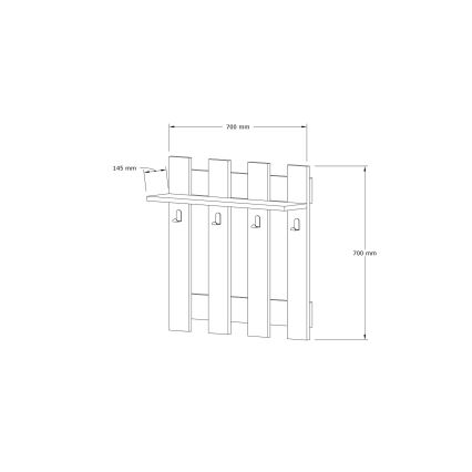 Percha de pared CARINA 70x70 cm blanco