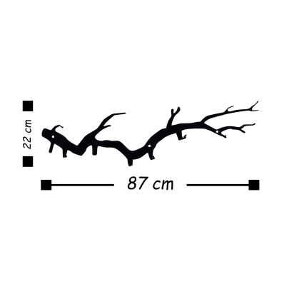 Perchero de pared 87x22 cm con diseño de rama
