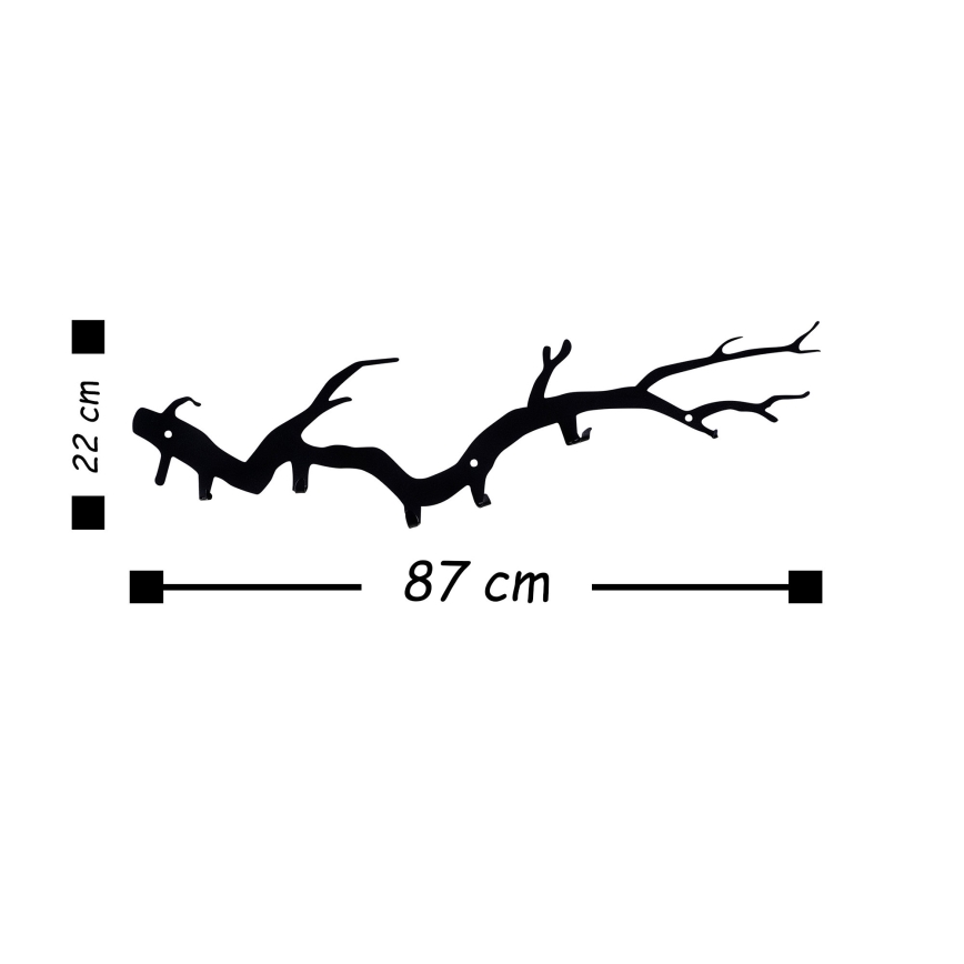 Perchero de pared 87x22 cm con diseño de rama