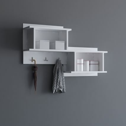 Perchero de pared con estante NIZZA 51,8x100 cm blanco