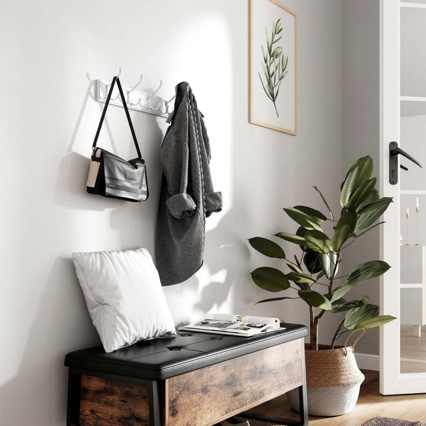 Perchero de pared KATE 40x11x7 cm blanco