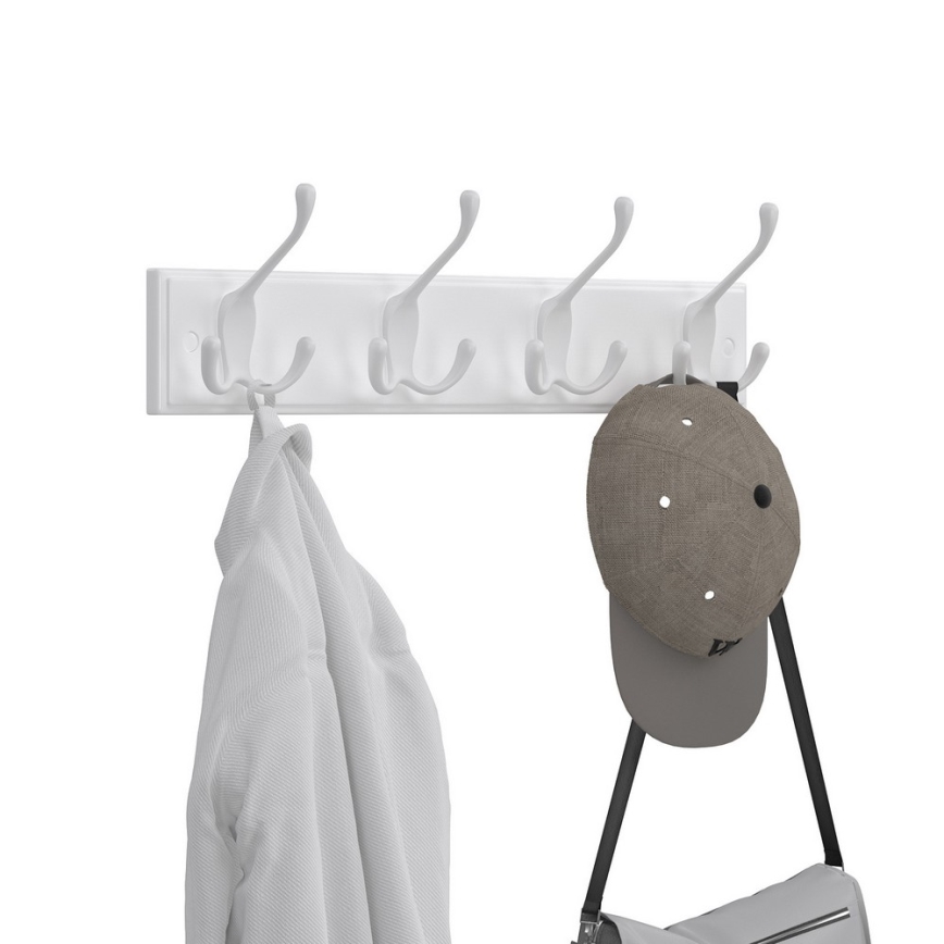 Perchero de pared KATE 40x11x7 cm blanco
